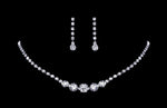 #14280 - Fine Graduated Center Neck and Ear Set Necklace Sets - Low price Rhinestone Jewelry Corporation