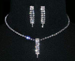 #14419 - Crystal Waterfall Necklace and Earring Set Necklace Sets - Low price Rhinestone Jewelry Corporation