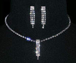 #14419 - Crystal Waterfall Necklace and Earring Set