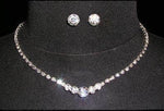 #15014 Clustered Waterdrops Neck and Ear Set Necklace Sets - Low price Rhinestone Jewelry Corporation