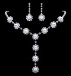 #16945 - Pearl Rosette Drop Necklace Set (Limited Supply)