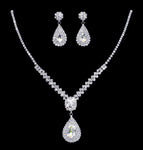 #17008 - Zig Zag Pear Drop Necklace Necklace Sets - Low price Rhinestone Jewelry Corporation