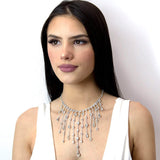 #16980 - Raindrop Choker Necklace Necklaces - Bibs Rhinestone Jewelry Corporation