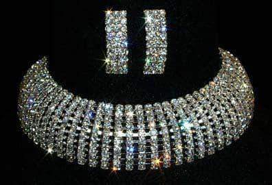 10 Row Adjustable Rhinestone Choker