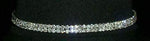 #12204 - 2 Row Stretch Rhinestone Necklace - Clear Crystal Silver Necklaces - Collars Rhinestone Jewelry Corporation