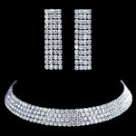 #16511 - 4 Row Coil Necklace and Earring Set (Limited Supply) Necklaces - Collars Rhinestone Jewelry Corporation