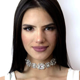 #16705 - Oval Pearl Cluster Choker (Limited Supply) Necklaces - Collars Rhinestone Jewelry Corporation