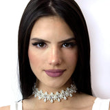 #16712 - Stretch Pearl Cluster Choker Necklaces - Collars Rhinestone Jewelry Corporation