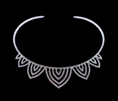 #16726 - Shadowing Igloo Rhinestone Coil Collar Necklace (Limited Supply)