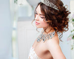 Necklaces - Midsize #16690 - Rhinestone Raindrop Collar Statement Necklace
