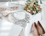 Necklaces - Midsize #16690 - Rhinestone Raindrop Collar Statement Necklace