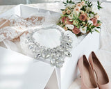 Necklaces - Midsize #16690 - Rhinestone Raindrop Collar Statement Necklace