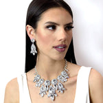 #16698 - Bouquet Statement Rhinestone Collar Necklace (Limited Supply)