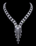 #16986 - Elegant Plunge Necklace Necklaces - Midsize Rhinestone Jewelry Corporation