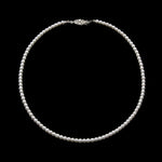 Pearl Neck & Ears #9585-16 - 4mm Simulated White Pearl Necklace - 16"