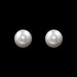 #9585E - 4mm Simulated White Pearl Earring - Post Pearl Neck & Ears Rhinestone Jewelry Corporation