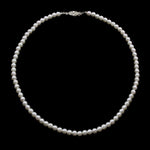 #9587-18 - 6mm Simulated White Pearl Necklace - 18"