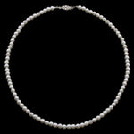 #9587-20 - 6mm Simulated White Pearl Necklace - 20"