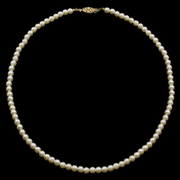 9588-20 - 6mm Simulated Ivory Pearl Necklace - 20