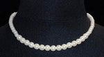#9589-16 - Graduated Simulated White Pearl Necklace - 16" Pearl Neck & Ears Rhinestone Jewelry Corporation