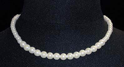 Free #9589-18 - Graduated Simulated White Pearl Necklace - 18" Gift Rhinestone Jewelry Corporation