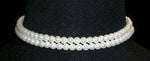 #9776 - 2 Row 6mm White Simulated Pearl Necklace-12"-15.5" Adjustable (Limited Supply)