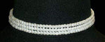 #9778 - 3 Row 4mm White Simulated Pearl Necklace-11.5"-14.75" Adjustable