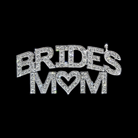 BRIDES-MOM Pin - Bridal Rhinestone Jewelry - Weddings