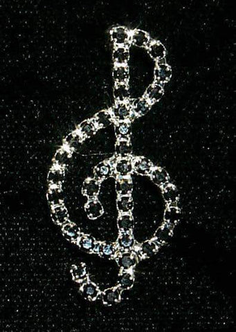 #12647 Treble Clef Pin (Limited Supply) Pins - Dance/Music Rhinestone Jewelry Corporation