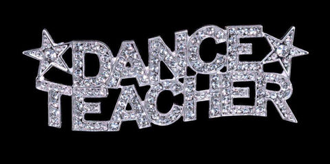 #16346 Dance Teacher with Stars Pin Pins - Dance/Music Rhinestone Jewelry Corporation