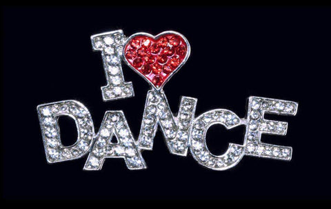 #16352 - I Love Dance Pin Pins - Dance/Music Rhinestone Jewelry Corporation