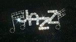 Jazz with Notes Pin #11092 Pins - Dance/Music Rhinestone Jewelry Corporation