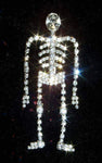 #10965 Dangling Skeleton Pin Pins - Halloween Rhinestone Jewelry Corporation