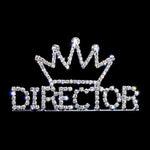 Pins - Pageant & Crown #11882 Rhinestone Director with Crown Pin