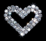 #14188 - 2 Row Heart Pin Pins - Pageant & Crown Rhinestone Jewelry Corporation