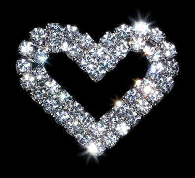 #14188 - 2 Row Heart Pin Pins - Pageant & Crown Rhinestone Jewelry Corporation