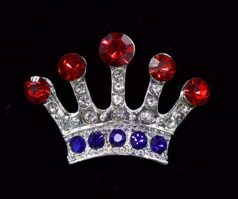 #16061RWB - High Ruler Crown Pin - 1" Tall - Red White and Blue