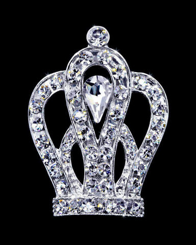 #16063 - High Majesty Crown Pin - 1.5" Tall (Limited Supply) Pins - Pageant & Crown Rhinestone Jewelry Corporation