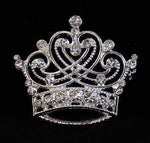#16123 - Swirling Heart Crown Pin Pins - Pageant & Crown Rhinestone Jewelry Corporation
