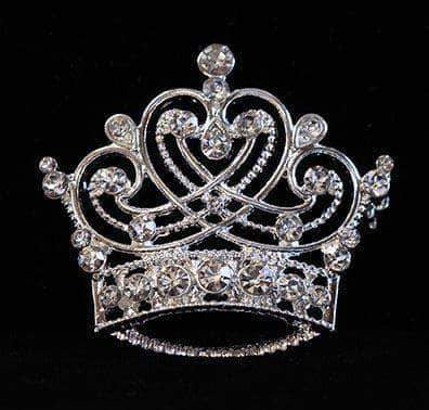 #16123 - Swirling Heart Crown Pin Pins - Pageant & Crown Rhinestone Jewelry Corporation