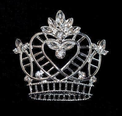 #16126 - Pageant Praise Wire Crown Pin Pins - Pageant & Crown Rhinestone Jewelry Corporation