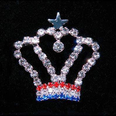 #16171 USA Crown Pin Pins - Pageant & Crown Rhinestone Jewelry Corporation