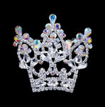 #16785abs - AB Arch Crown Pin Pins - Pageant & Crown Rhinestone Jewelry Corporation