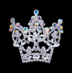 #16785abs - AB Arch Crown Pin Pins - Pageant & Crown Rhinestone Jewelry Corporation