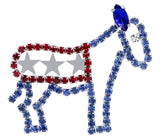 Pins - Patrioitic & Support #14440 - Red White and Blue Democrat Donkey Pin