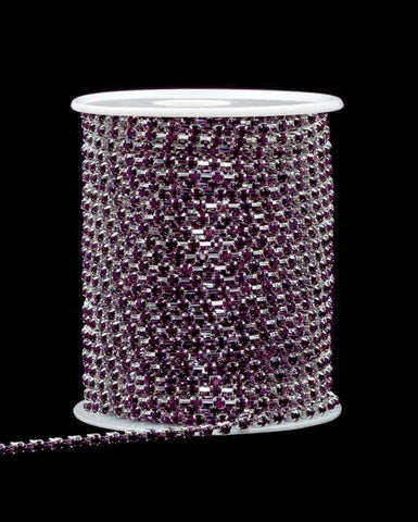 12SS (24pp) Rhinestone Chain - Amethyst - Silver Plated (Limited Supply)