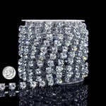 Rhinestone Chain 16212s 38SS Rhinestone Chain - Crystal - Silver Plated