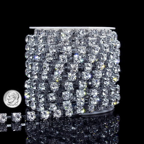 Rhinestone Chain 16212s 38SS Rhinestone Chain - Crystal - Silver Plated
