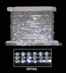16SS (31pp) - 3 Row Rhinestone Chain - Crystal/Silver (Limited Supply)