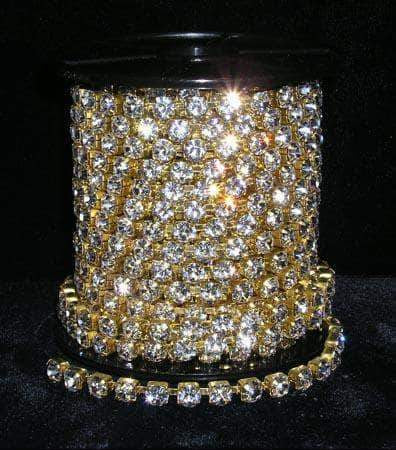 28ss Rhinestone Chain - Crystal - Gold Plated